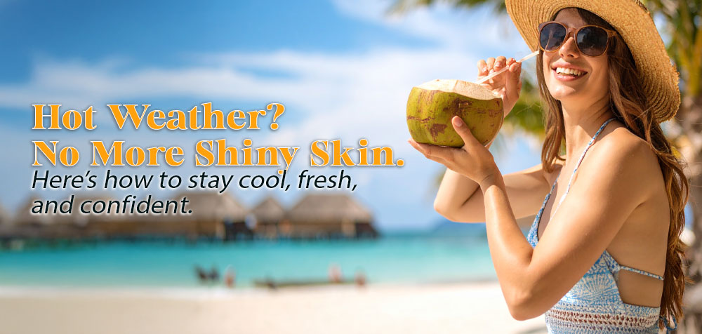 Hot Weather? No More Shiny Skin. Here’s how to stay cool, fresh, and confident.