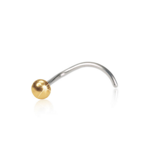 Blomdahl Nose Ball - Gold Titanium (Curved Shape Pin) (3mm), 1 piece