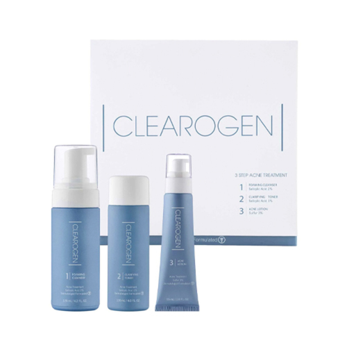 Clearogen 3 Step Acne Treatment Set for Sensitive Skin - 2 Month Supply on white background