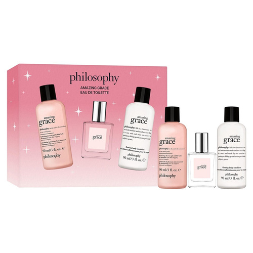 Philosophy Amazing Grace EDT Gift Set Trio on white background