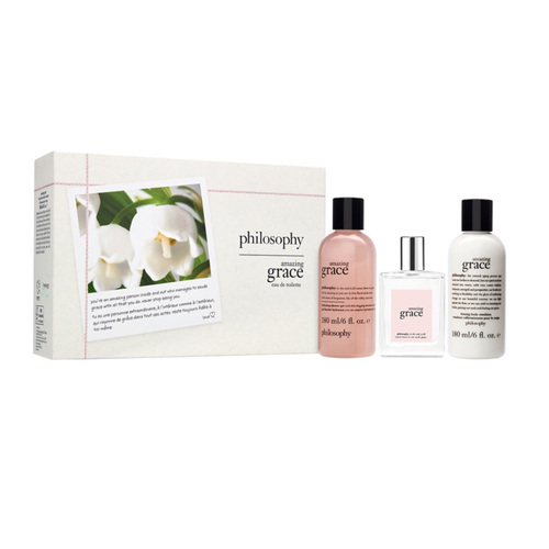 Philosophy Amazing Grace EDT Gift Set Trio on white background