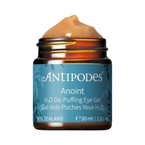 Antipodes  Anoint H2O De-Puffing Eye Gel on white background