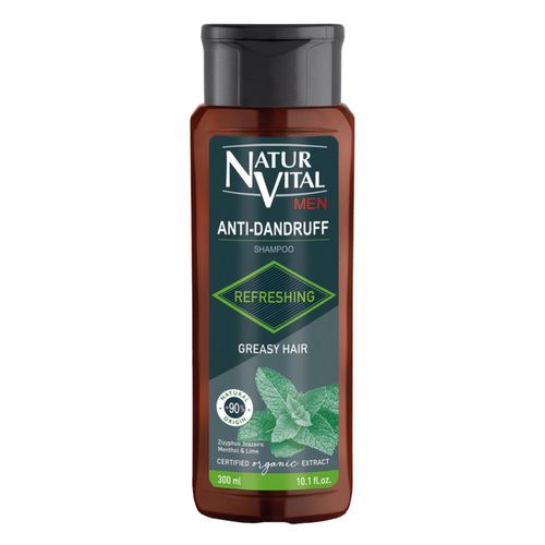 Natur Vital Anti-Dandruff - Greasy Hair Shampoo on white background
