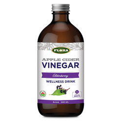 Apple Cider Vinegar Shot - Elderberry on white background