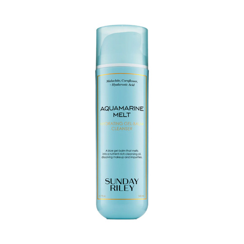 Sunday Riley Aquamarine Melt Hydrating Gel Balm Cleanser on white background