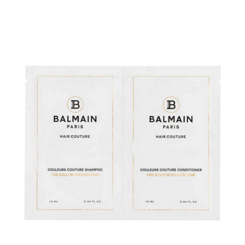 Naturally Yours Balmain Couleurs Couture Shampoo and Conditioner Set on white background
