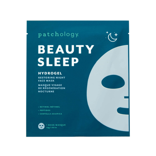 Patchology Beauty Sleep Restoring Night Hydrogel Face Mask on white background