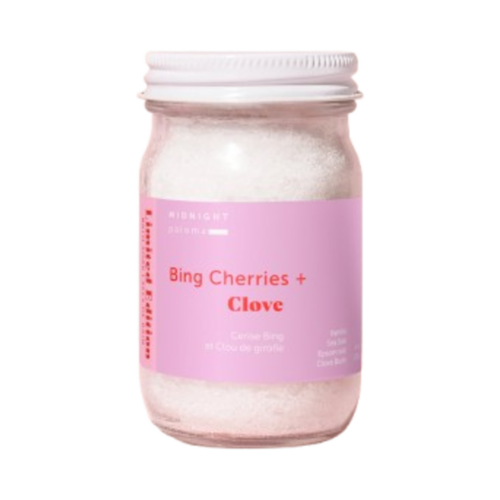 Midnight Paloma Bing Cherries + Clove Bath Soak on white background