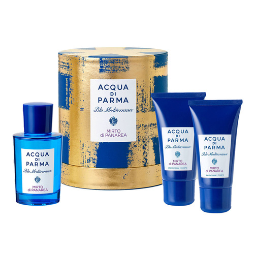 Acqua Di Parma Blu Mediterraneo Mirto di Panarea EDT Gift Set Trio on white background