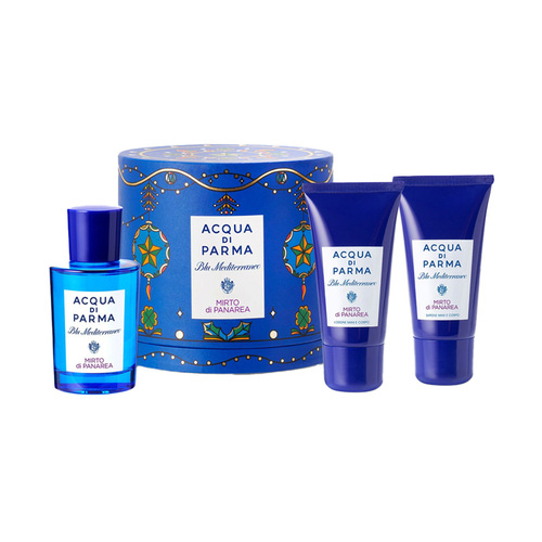 Acqua Di Parma Blu Mediterraneo Mirto di Panarea Hand and Body Ritual Gift Set on white background