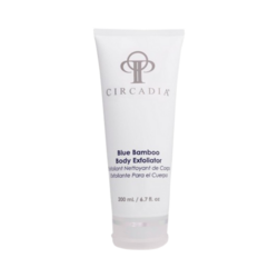 Blue Bamboo Exfoliator for Body on white background