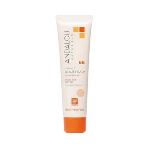 Andalou Naturals Brightening Vitamin C BB Beauty Balm Sheer Tint SPF 30 on white background
