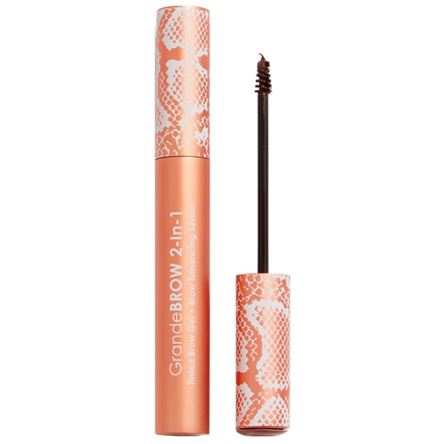 Grande Cosmetics Brow 2-In-1 Tinted Brow Gel + Brow Enhancing Serum - Auburn on white background