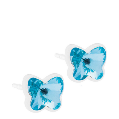 Blomdahl Butterfly Aquamarine- Medical Plastic (5mm) on white background