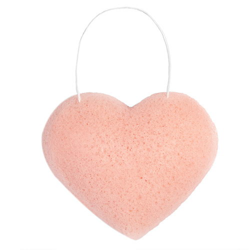 One Love Organics Cleansing Sponge Bamboo Charcoal Heart Shape on white background