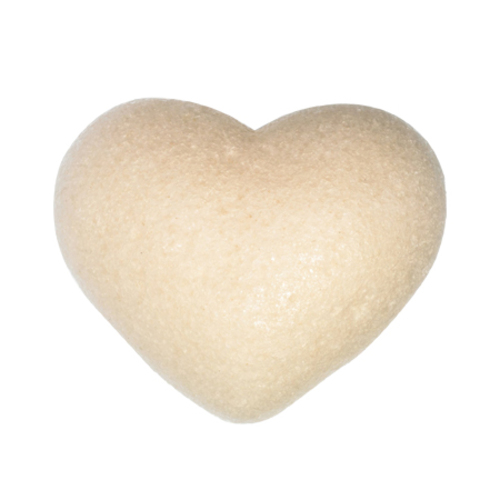 One Love Organics Cleansing Sponge Bamboo Charcoal Heart Shape on white background