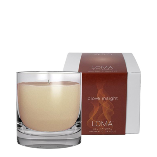 Loma Organics Clove Insight Candle on white background