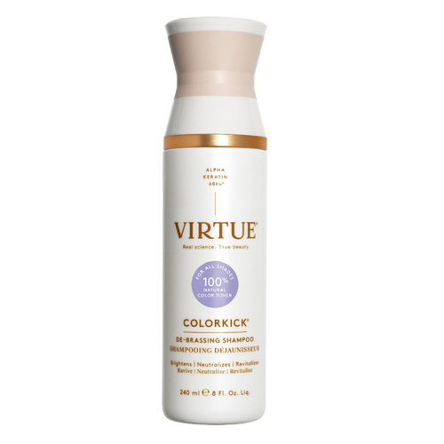 Virtue ColorKick De-Brassing Shampoo on white background