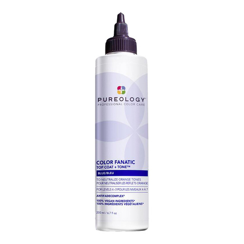 Pureology Color Fanatic Top Coat + Tone Blue on white background