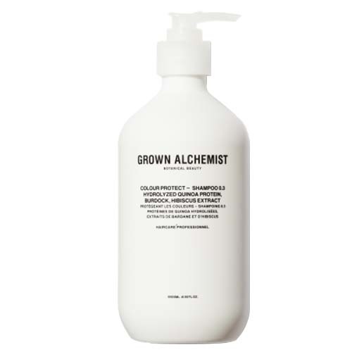 Grown Alchemist Colour Protect - Shampoo 0.3 Hydrolyzed Quinoa Protein Burdock Hibiscus Extract on white background