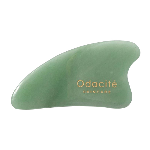 Odacite Crystal Contour Gua Sha Green Aventurine Beauty Tool on white background