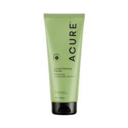 Curiously Clarifying Shampoo on white background