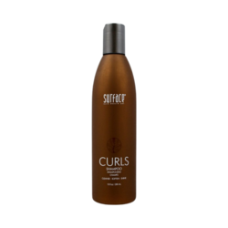 Curls Shampoo on white background