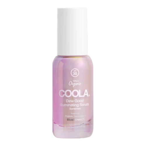 Coola Dew Good Illuminating Serum Sunscreen with Probiotic Technology SPF 30 on white background