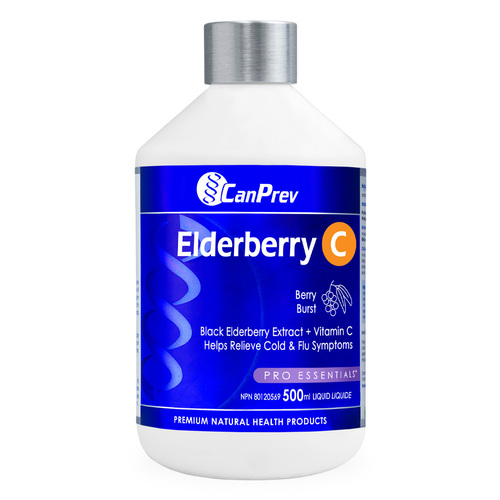 CanPrev Elderberry C Liquid - Berry Burst, 500ml/16.91 fl oz