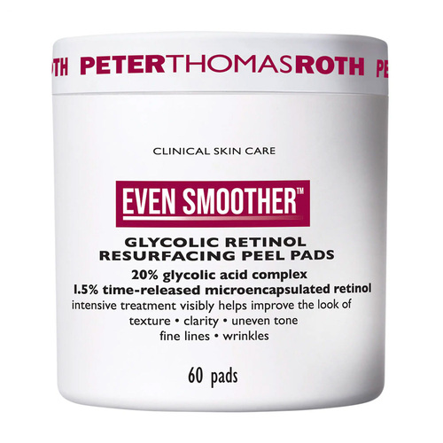 Peter Thomas Roth Even Smoother Glycolic Retinol Resurfacing Peel Pads on white background