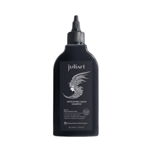 Juliart Exfoliating Liquid Shampoo on white background