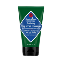 Exfoliating Scalp Scrub + Shampoo on white background