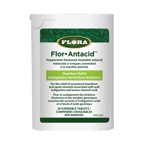 Flora Flor Antacid on white background