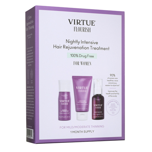 Virtue Flourish Nightly Intensive Hair Rejuvenation Treatment (1 Month Supply) on white background