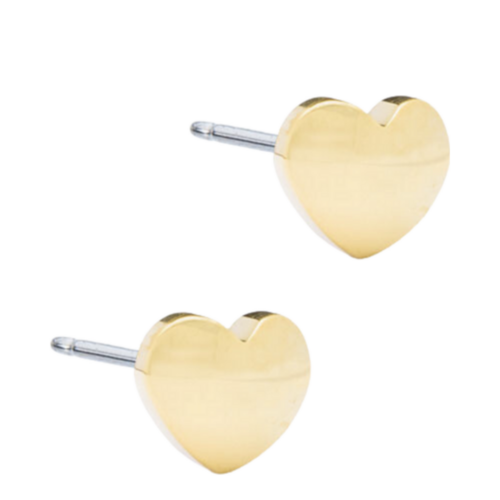 Blomdahl Gold Heart - Medical Titanium Stud (5mm) on white background