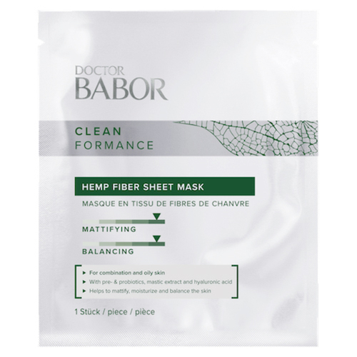 Babor Hemp Fiber Sheet Mask on white background