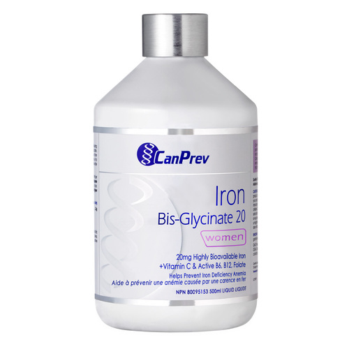 CanPrev Iron Bis-Glycinate 20 - Liquid on white background