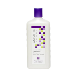Lavender and Biotin Full Volume Shampoo on white background