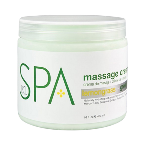 BCL Spa Lemongrass and Green Tea Massage Cream on white background
