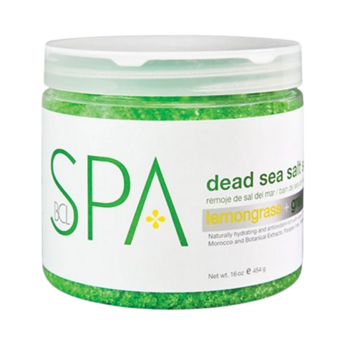 BCL Spa Lemongrass and Green Tea Salt Soak on white background