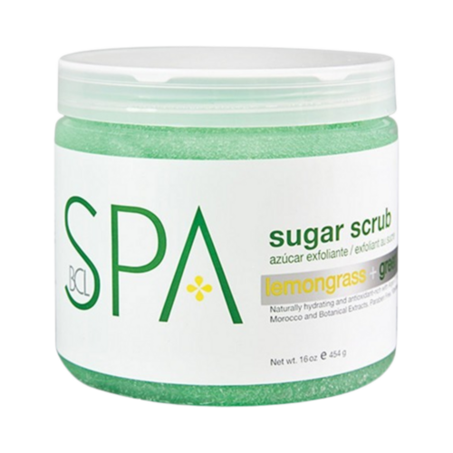 BCL Spa Lemongrass and Green Tea Sugar Scrub on white background