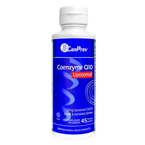CanPrev Liposomal Coenzyme Q10 75mg - Citrus on white background