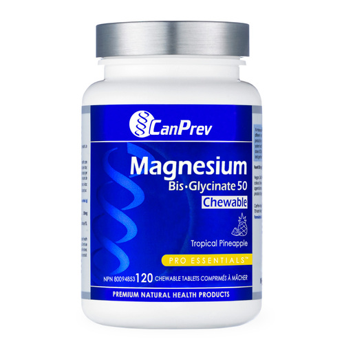 CanPrev Magnesium Bis-Glycinate 50 Chewable on white background