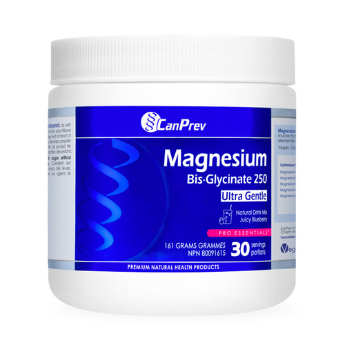 CanPrev Magnesium Bis Glycinate Drink Mix - Juicy Blueberry on white background