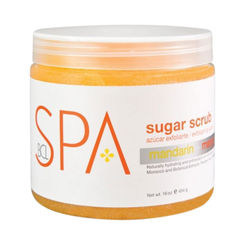 BCL Spa Mandarin and Mango Sugar Scrub on white background
