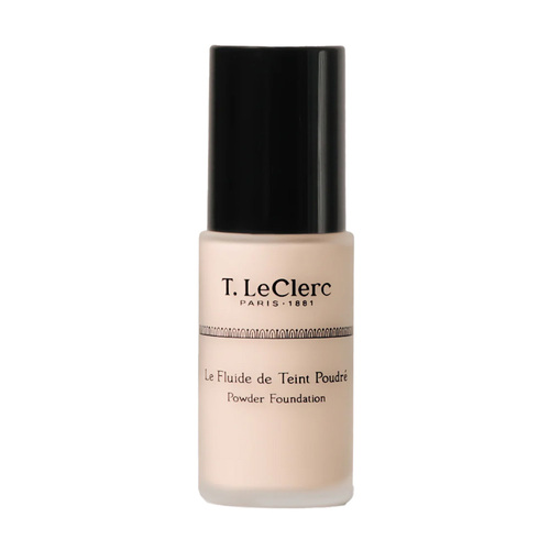T LeClerc Matte Fluid Foundation 01 - Ivoire Mat on white background