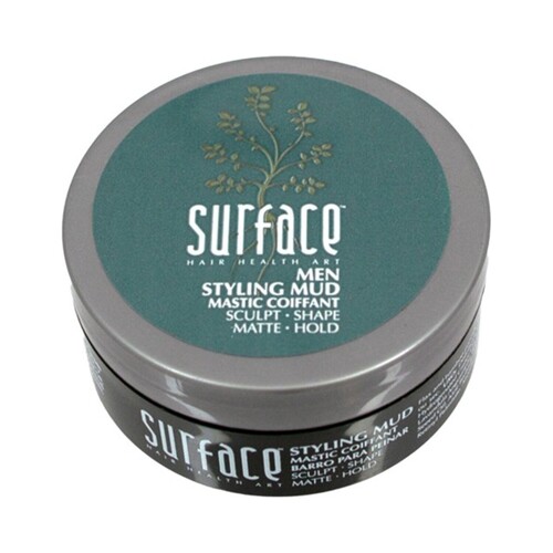 Surface Men Styling Mud on white background