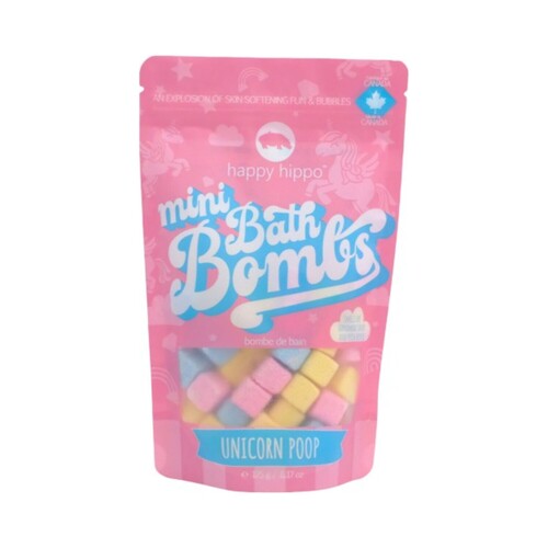 Happy Hippo Mini Bath Bombs Unicorn Poop on white background