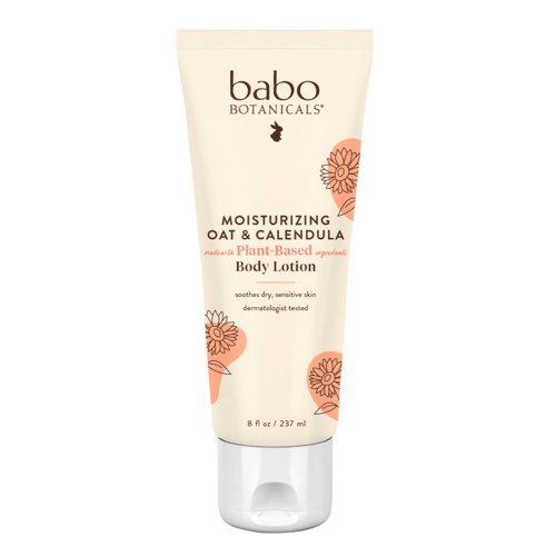 Babo Botanicals Moisturizing Oat and Calendula Body Lotion on white background