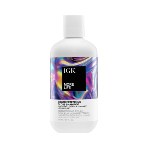 IGK Hair More Life Color Extending Gloss Shampoo on white background
